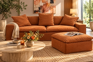 Stockholm flydersofa | Orange inkl. puder